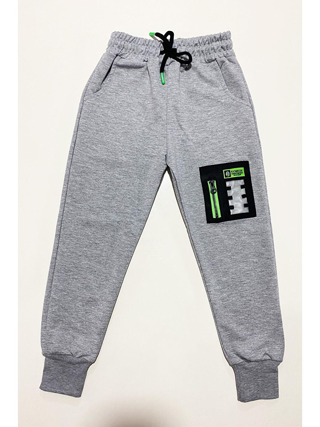 Gri Erkek Çocuk Fermuar Detaylı Eşofman Altı ALT.0005