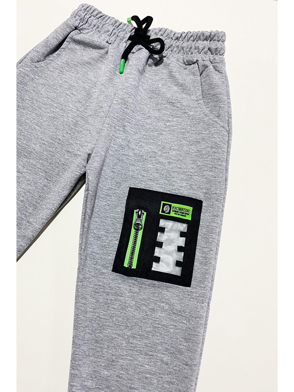 Gri Erkek Çocuk Fermuar Detaylı Eşofman Altı ALT.0005-1