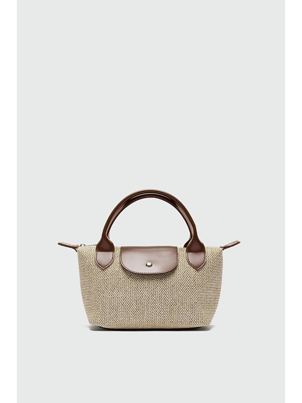 Kahverengi Tiger Hasır Small Omuz Çantası Taba