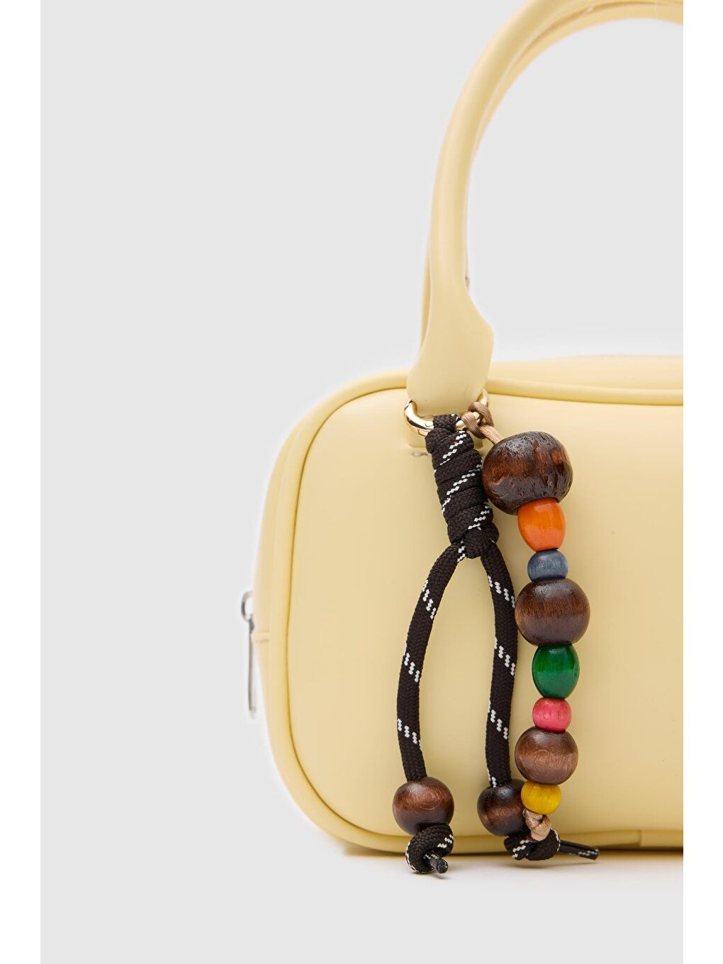 Pra Aksesuarlı Mini Oval El Ve Çapraz Çanta Sarı-6