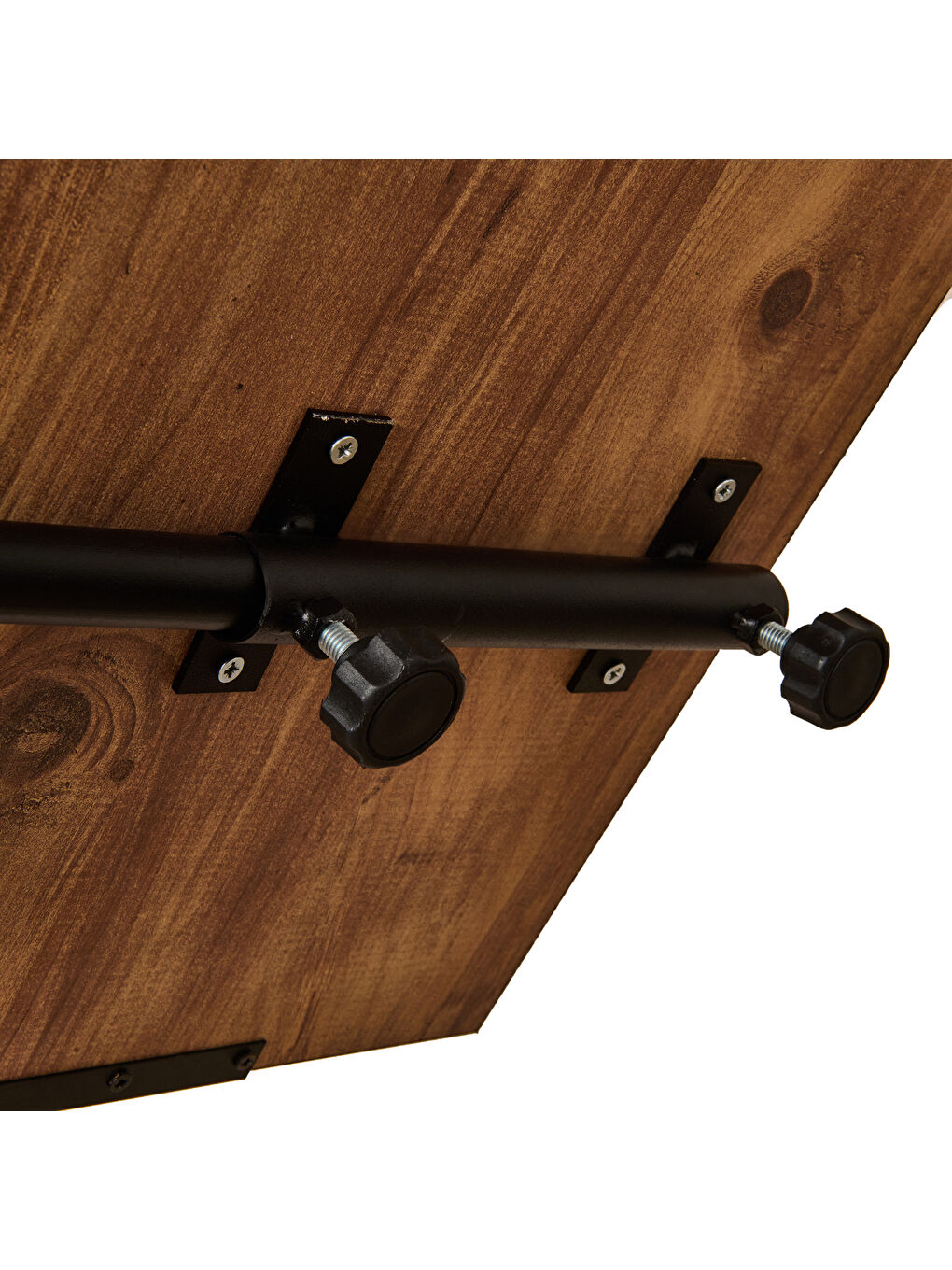 Kahverengi Barnes Çift Tablalı Ayarlanabilir Laptop Sehpası - Atlantik Çam / Siyah - 87x45x58 cm-1