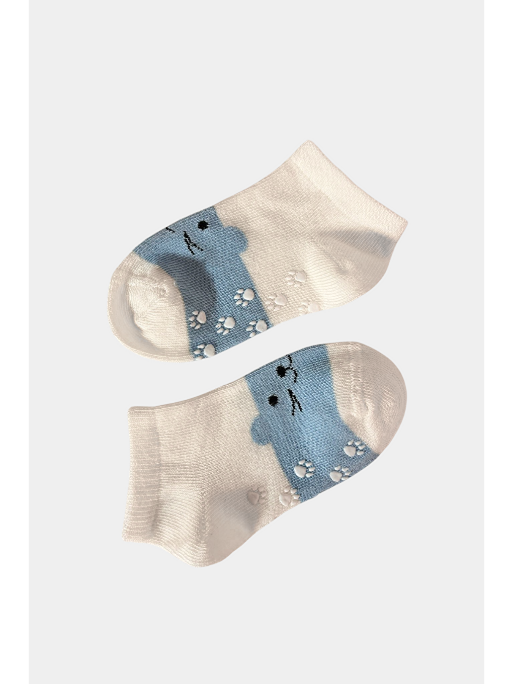 Mavi Erkek Bebek Hayvan Desenli 2'Li Step Çorap-1