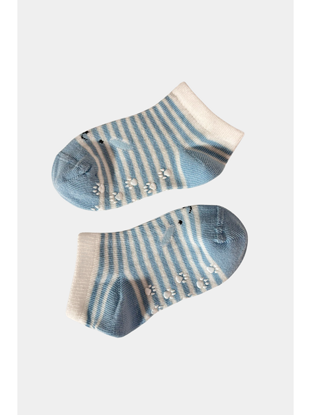 Mavi Erkek Bebek Hayvan Desenli 2'Li Step Çorap-2