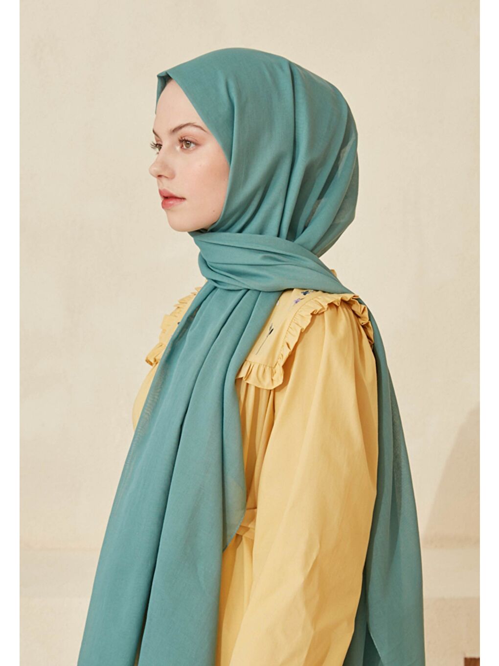 Mavi İnce Pamuk Vual Şal Okyanus-3