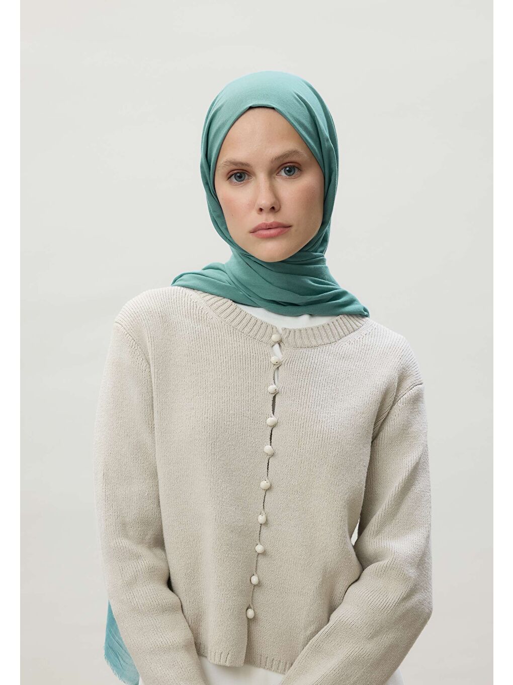 Mavi İnce Pamuk Vual Şal Okyanus-4