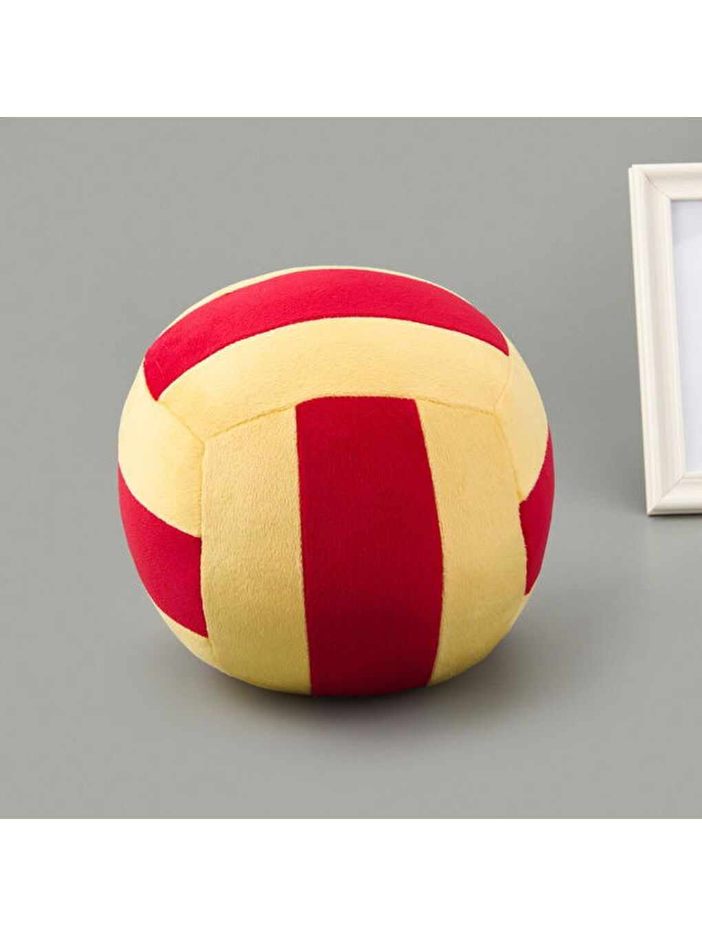 Soft Voleybol Topu Figürlü Yastık - Kırmızı / Sarı - 20 cm-1
