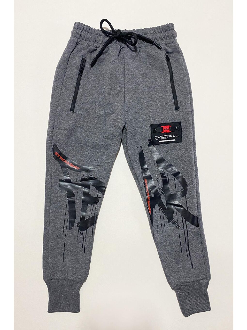 Antrasit Erkek Çocuk Strongest T Baskılı Eşofman Altı ALT.0007