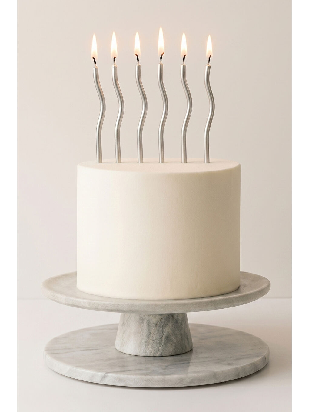 Gri Gümüş 6'lı Spiral Part Mumu