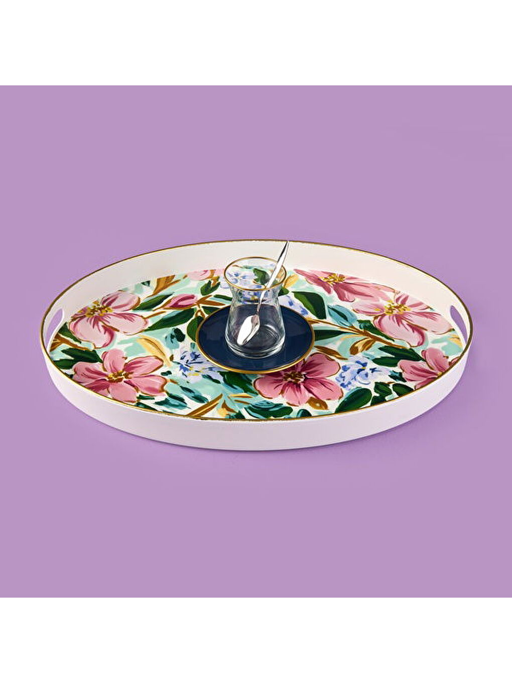 Karışık Kitchen Flowely Oval Tepsi - Renkli - 42 cm-1