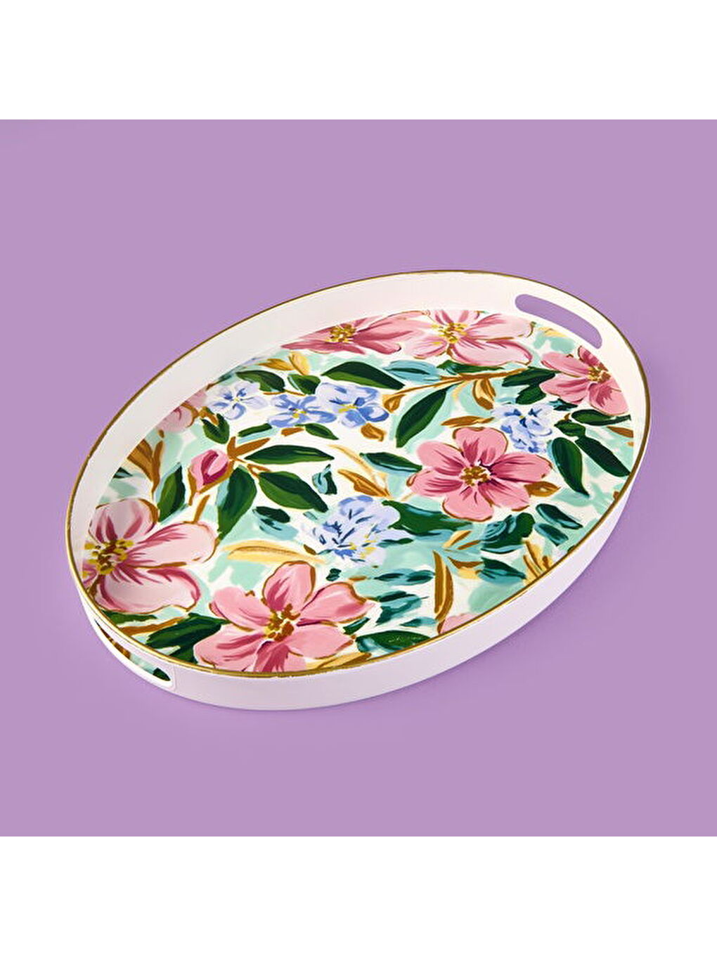 Karışık Kitchen Flowely Oval Tepsi - Renkli - 42 cm-3