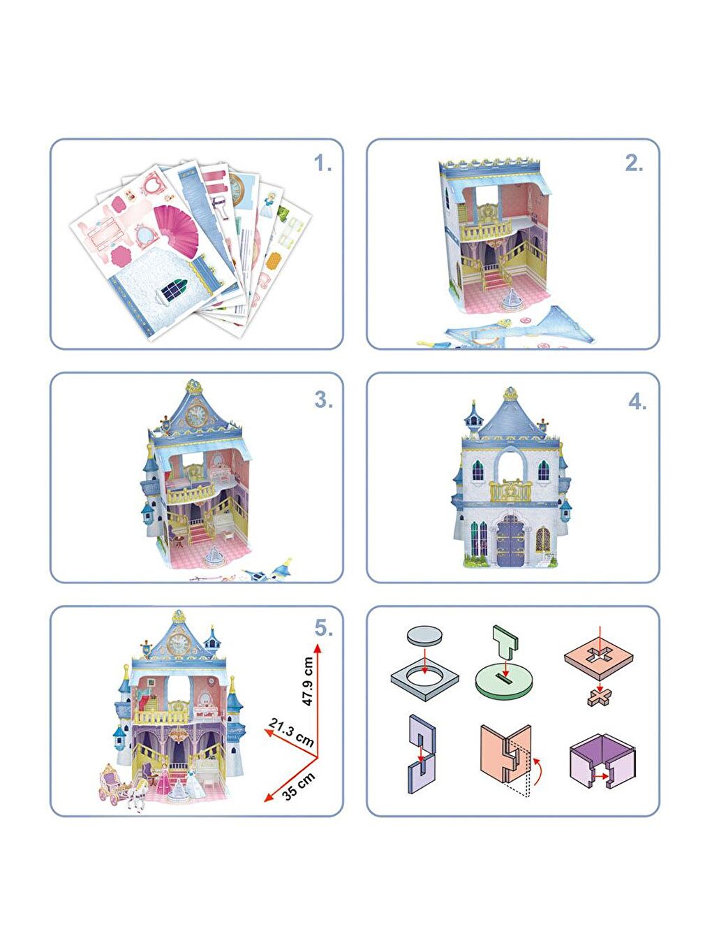 Cubic Fun Renksiz 3D 81 Parça Puzzle Fairytale Castle - 2