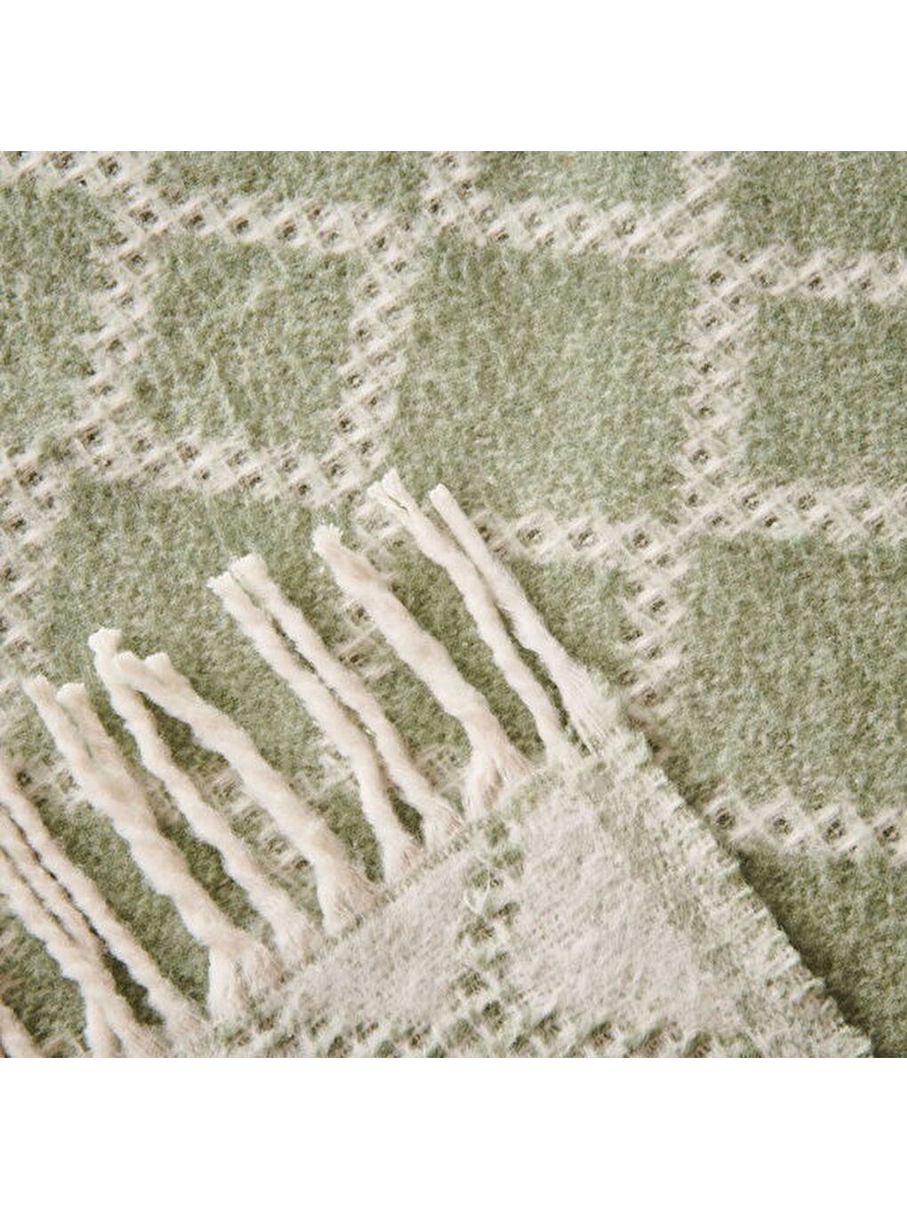 Soft Zivra Pamuklu Tek Kişilik Battaniye - Yeşil - 150x200 cm-2