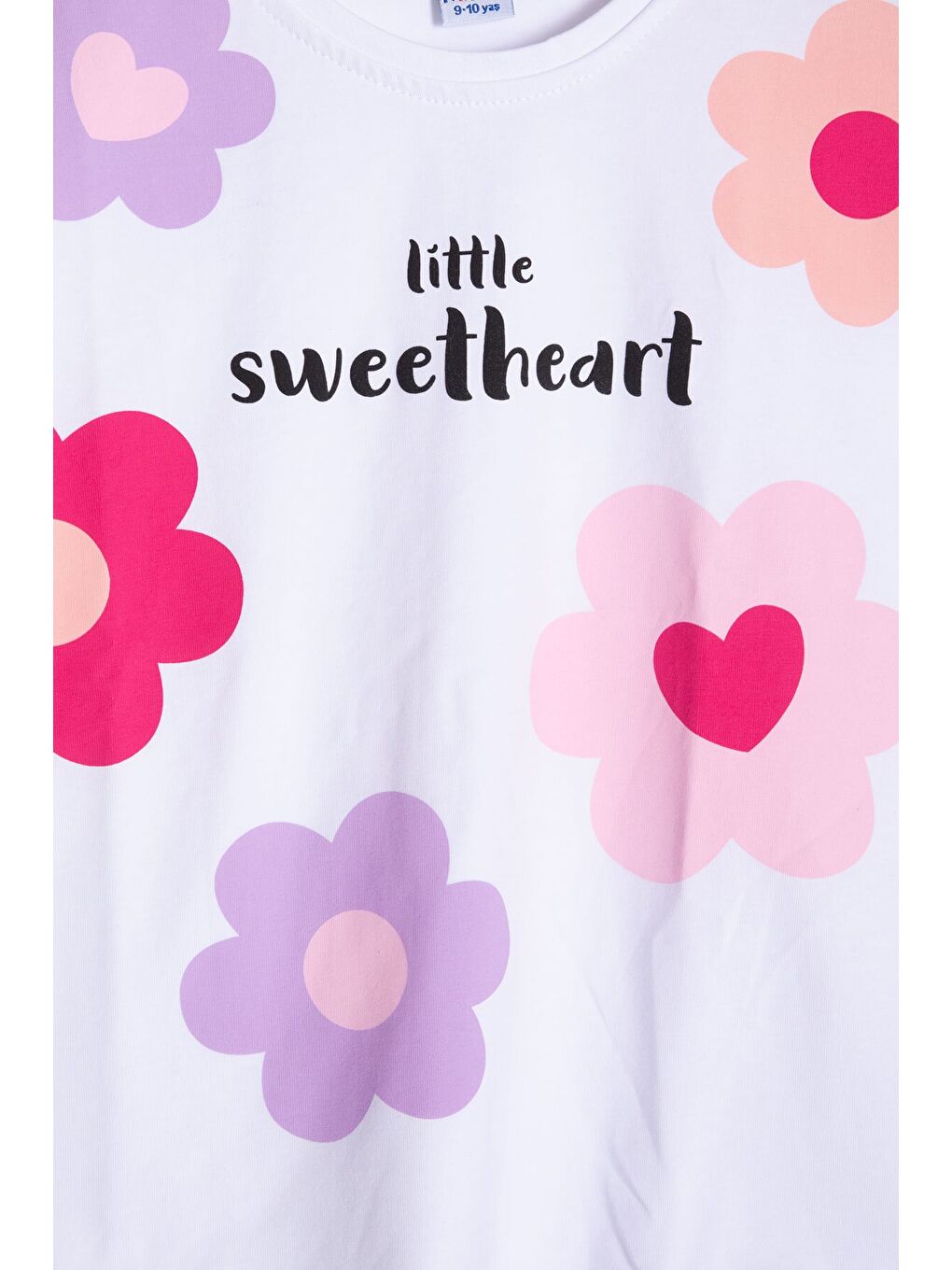 Lila Çiçek Desenli Tişörtlü Kız Çocuk Şortlu 2 Takım 23852-4
