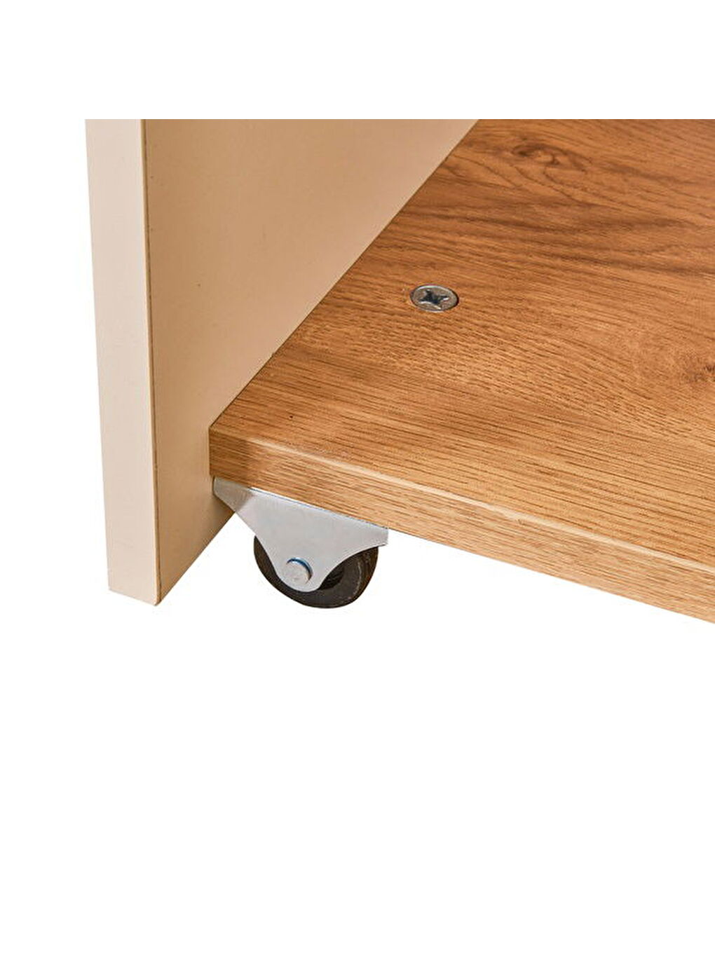 Kahverengi Talya Açılabilir Masa - Karina Meşe / Krem - 80x50x45 cm-3