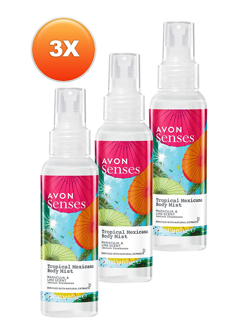 AVON Tropical Mexicana Çarkıfelek ve Limon Kokulu Vücut Spreyi 100 Ml. Üçlü Set - 1