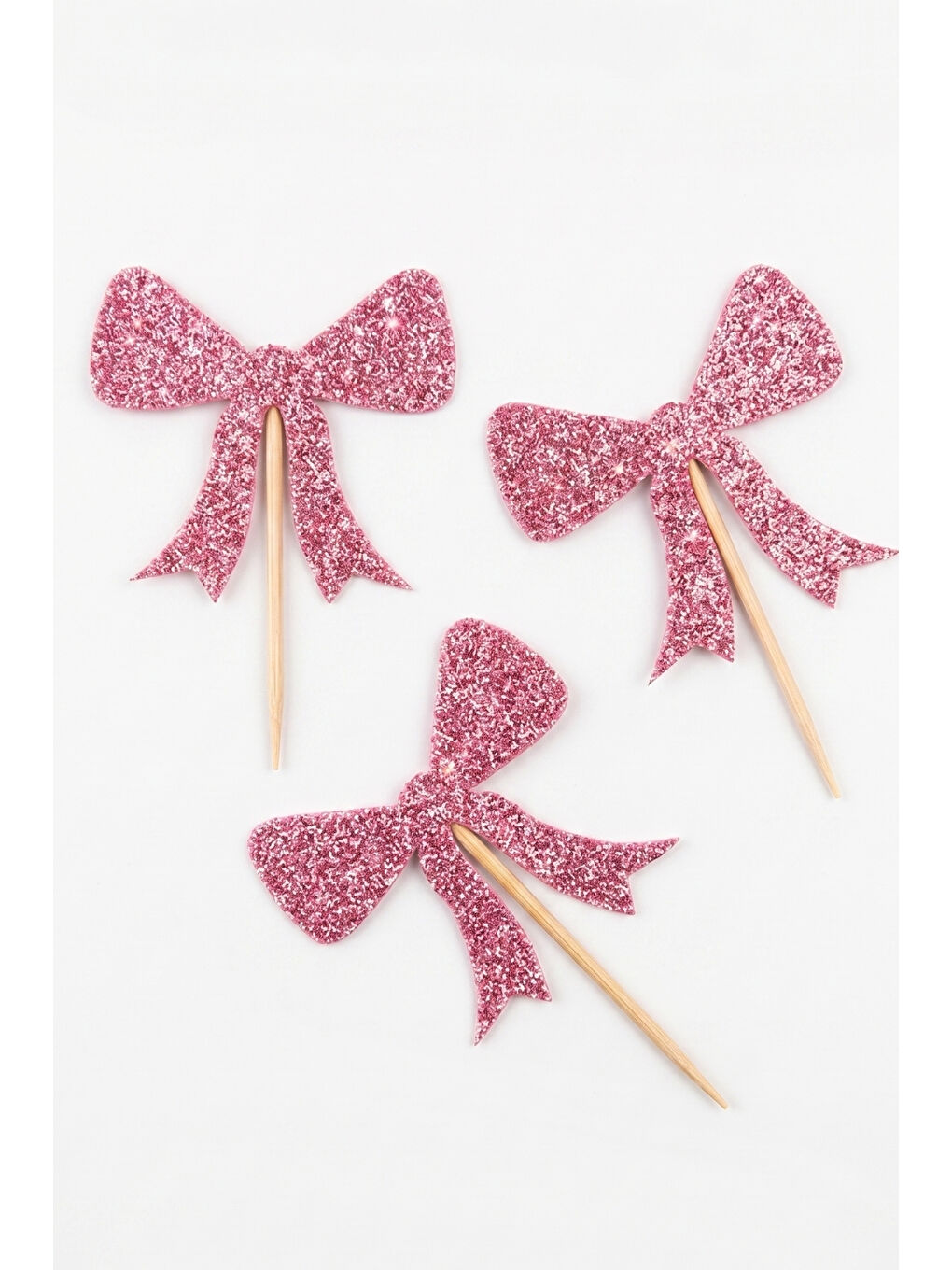 Pembe 8'li Simli Fiyonk Kürdan Pasta Süsü-1