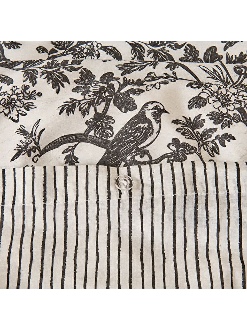 Siyah Soft Peace Tek Kişilik Nevresim Takımı - Beyaz / Antrasit-2