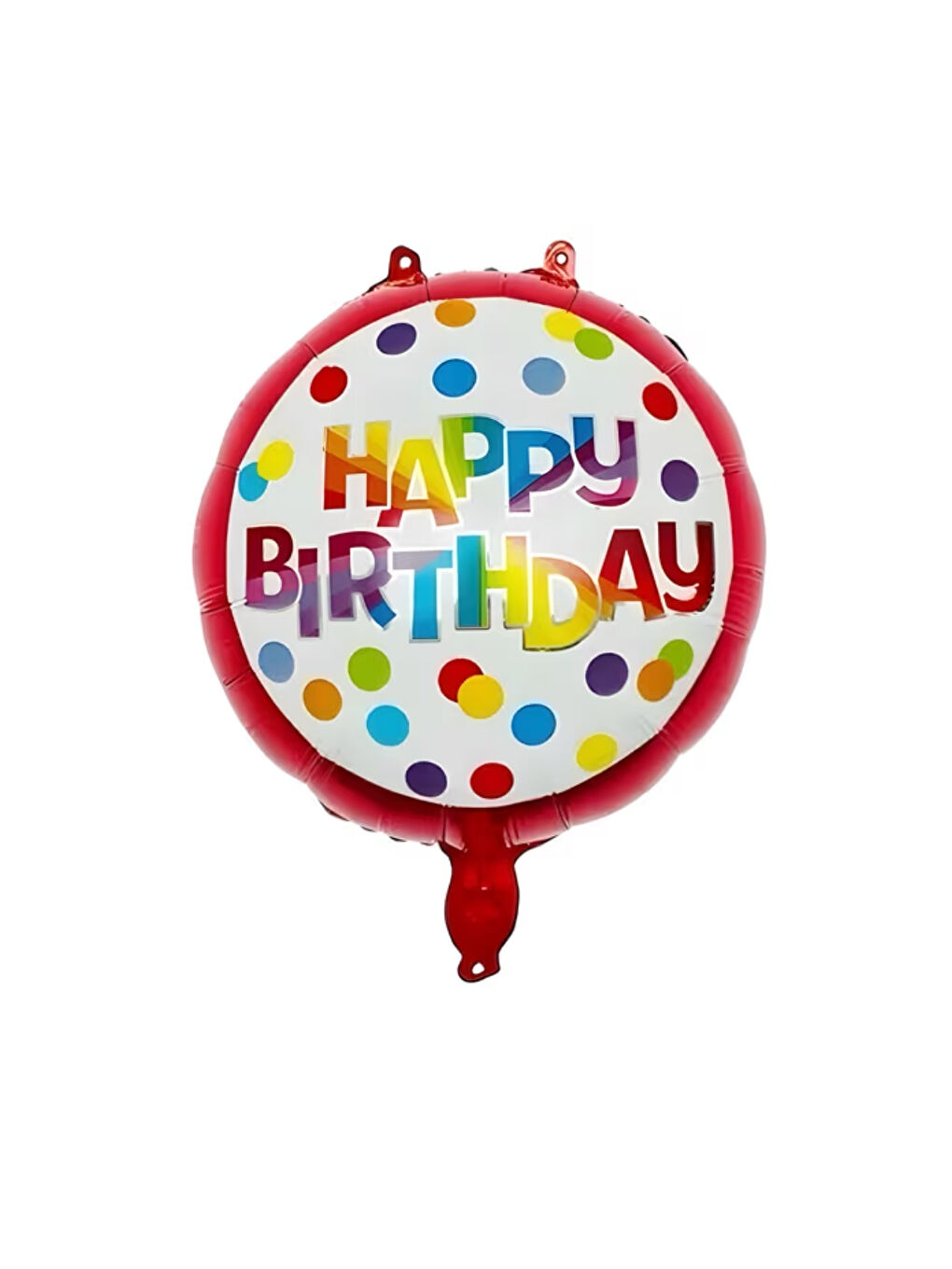 Kırmızı Puanlı Yuvarlak Happy Birthday Parti Balonu