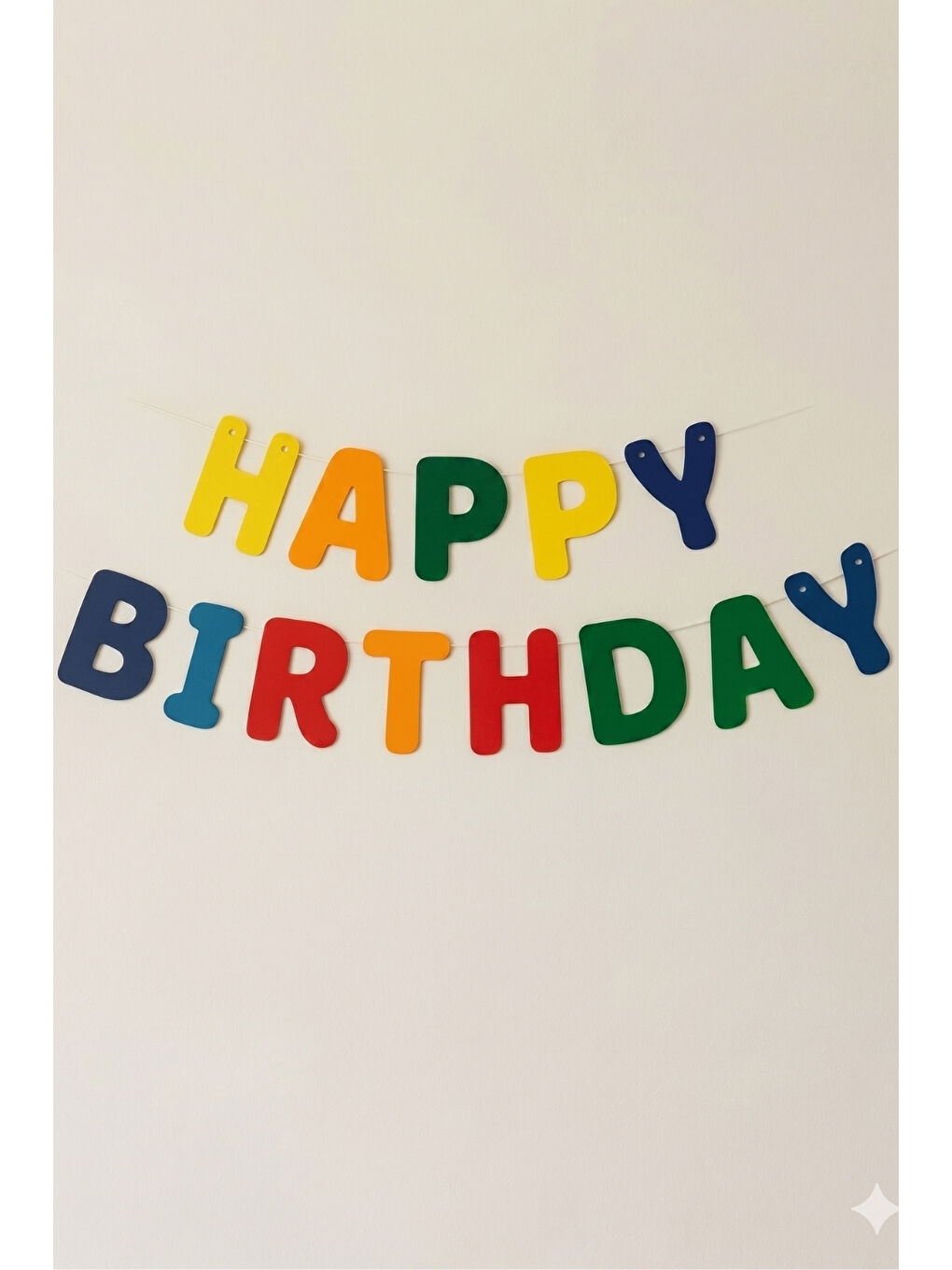 Karışık Çok Renkli Pastel Tonları Happy Birthday Harf Parti Banner