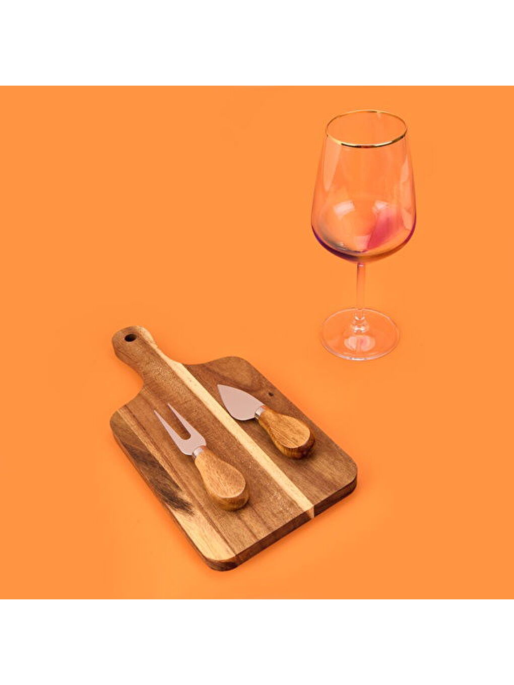 Akasya Peynir Sunumluk - Kahverengi - 28x14 cm-1