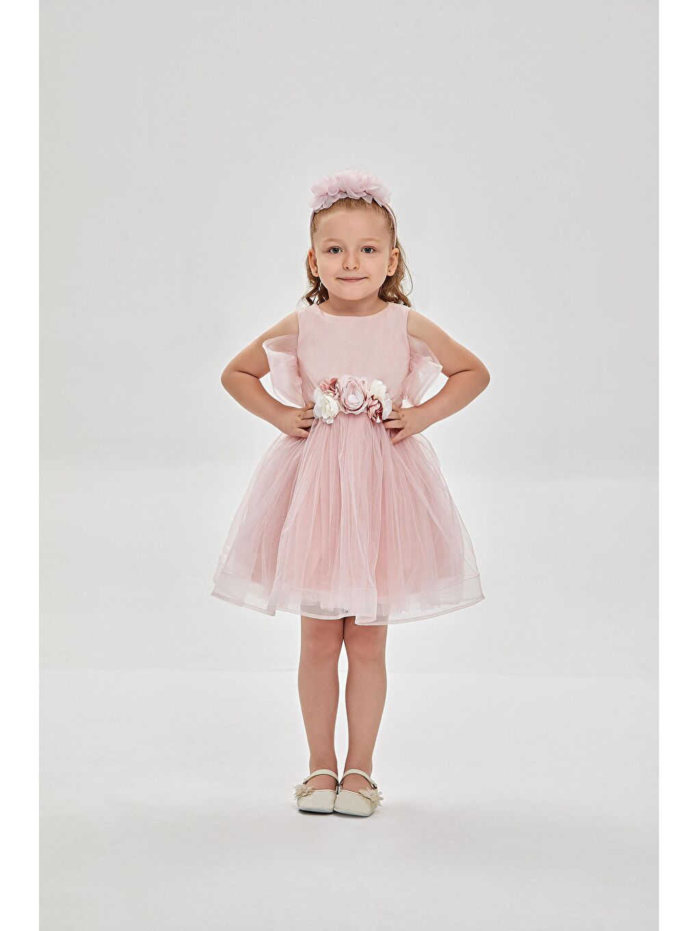 Pembe Simli Taçlı Abiye