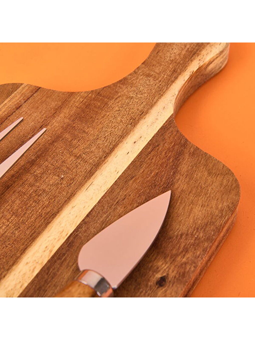 Akasya Peynir Sunumluk - Kahverengi - 28x14 cm-3