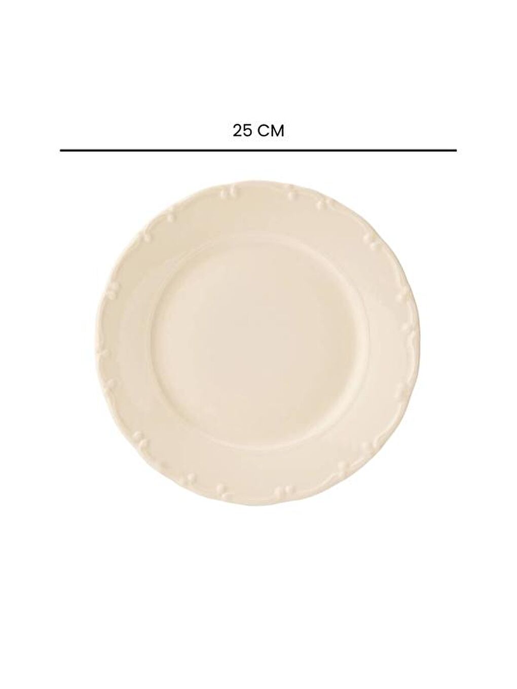 Ekru Liana Servis Tabağı - Krem - 25 cm-4