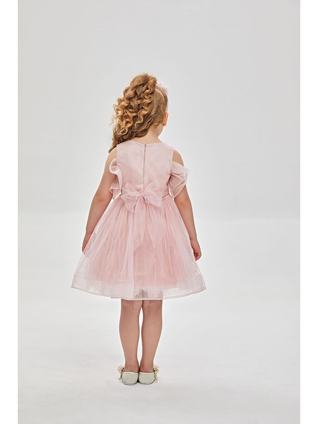 Pembe Simli Taçlı Abiye-1