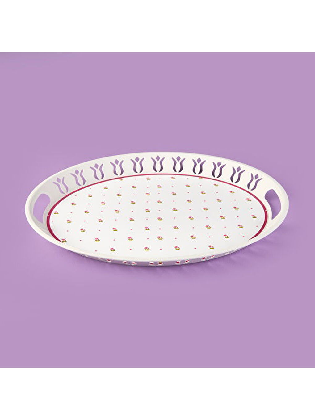 Karışık Kitchen Çıtır Çiçek Tepsi - Renkli - 50x38 cm