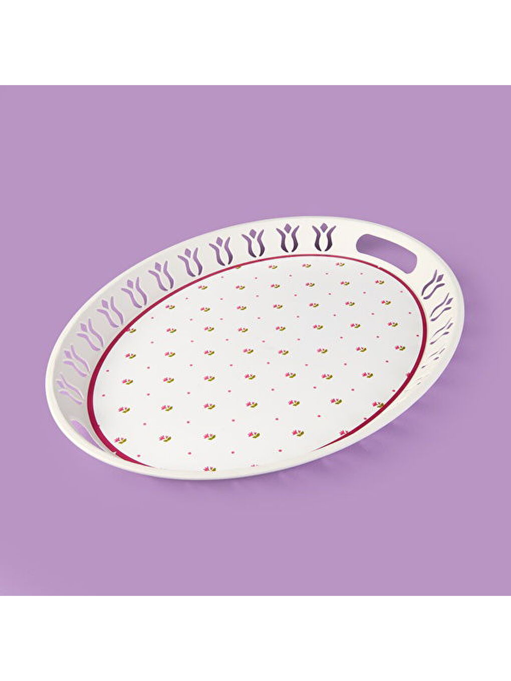 Karışık Kitchen Çıtır Çiçek Tepsi - Renkli - 50x38 cm-1