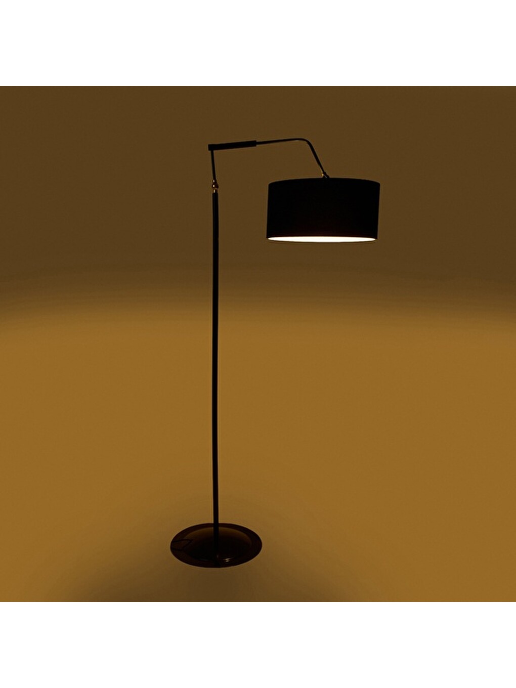 Lighting Metal Ayaklı Kumaş Başlıklı Lambader - Siyah - 150 cm-1
