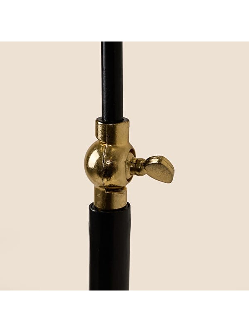 Lighting Metal Ayaklı Kumaş Başlıklı Lambader - Siyah - 150 cm-3