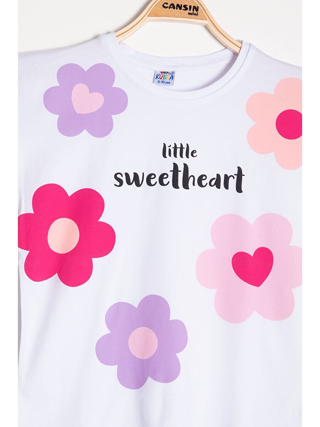 Pembe Somon Çiçek Desenli Tişörtlü Kız Çocuk Şortlu 2 Takım 23851-4