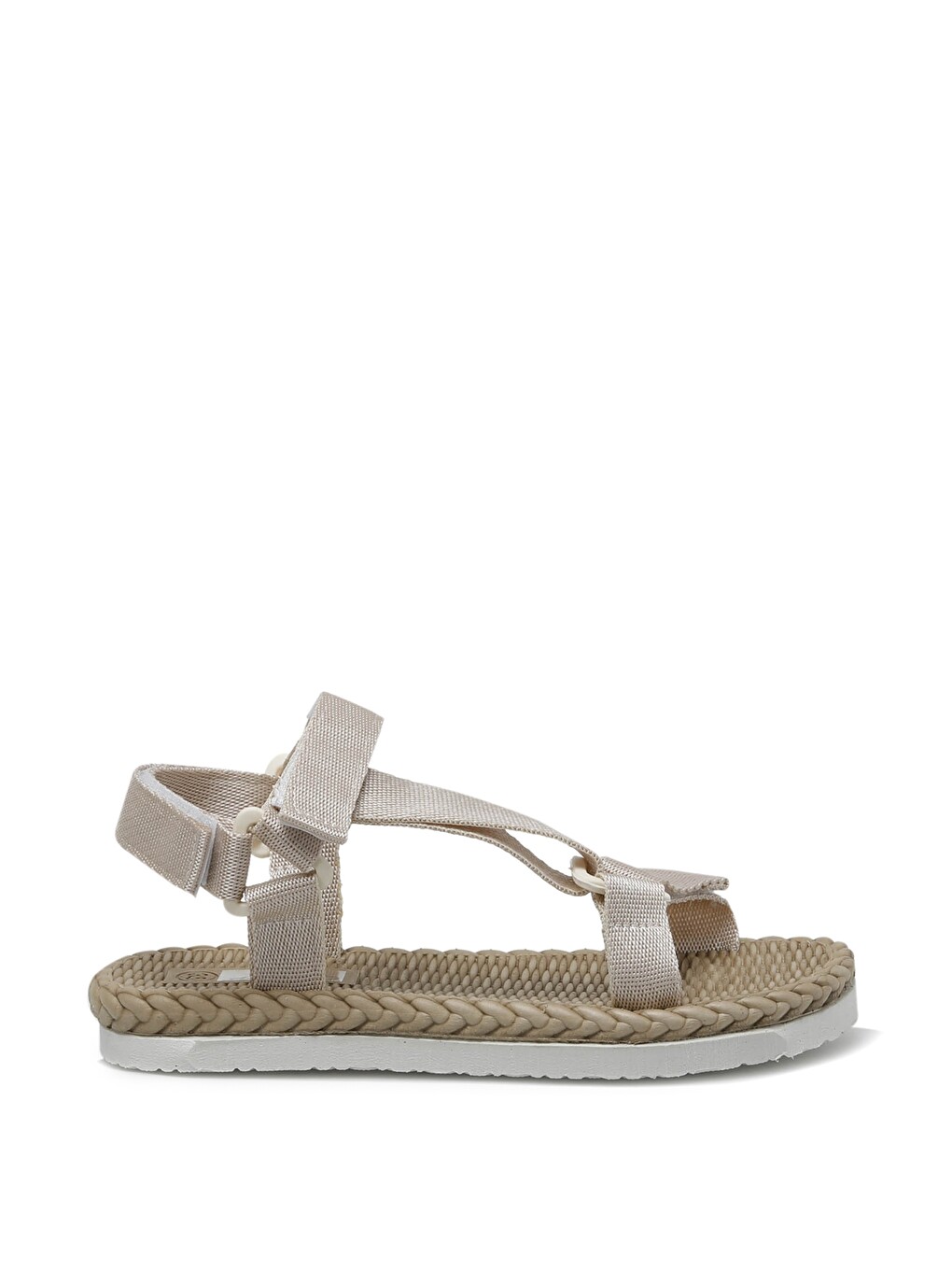 CS22058 2FX Bej Kadın Düz Sandalet
