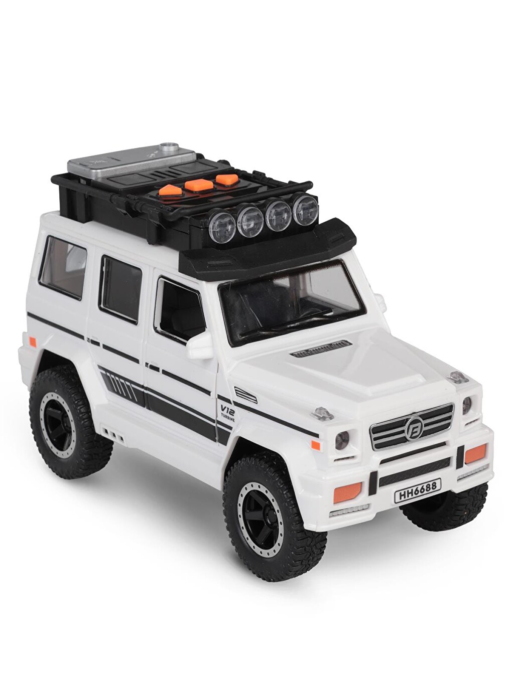 Kutulu Sürtmeli Işıklı Müzikli Off-Road Lüks Araba - Beyaz