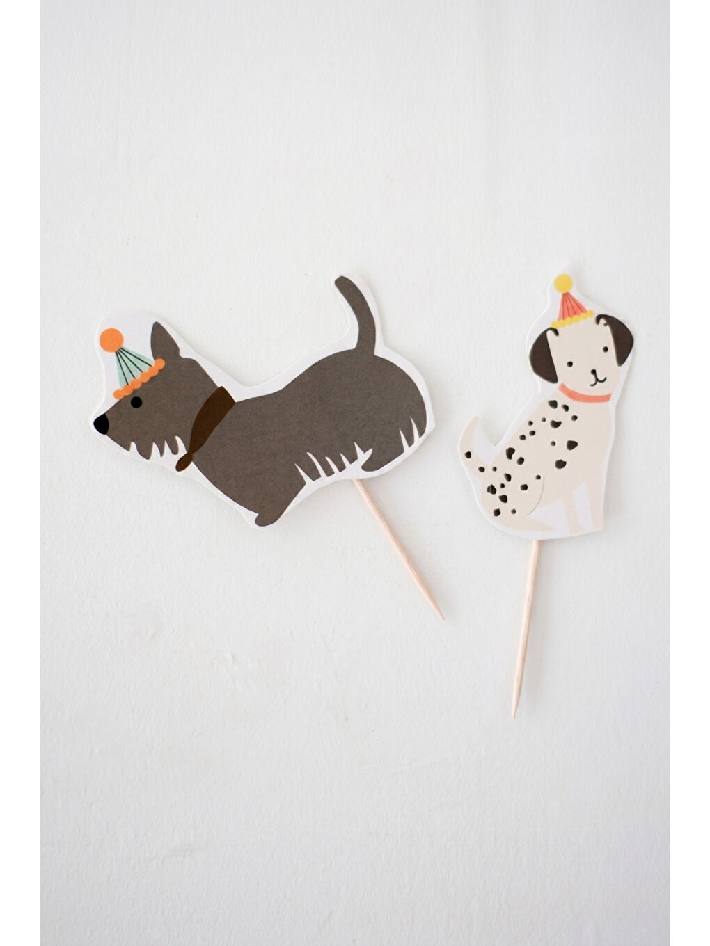 Karışık Çok Renkli Köpek Dostlarımız 8'li Kürdan Pasta Süsü-1