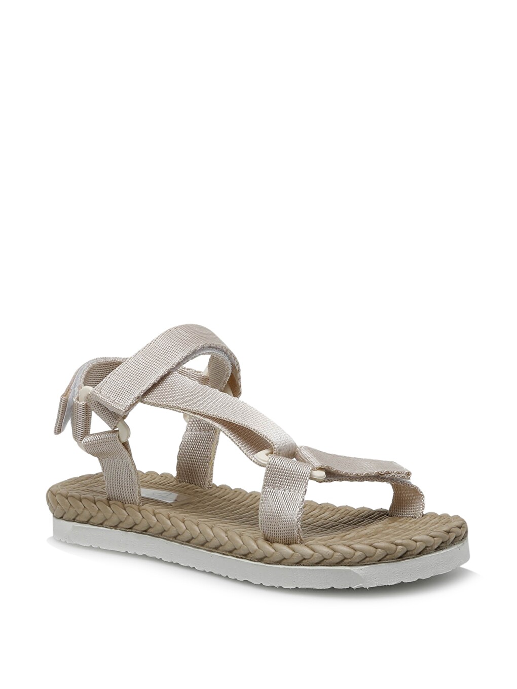 CS22058 2FX Bej Kadın Düz Sandalet-1