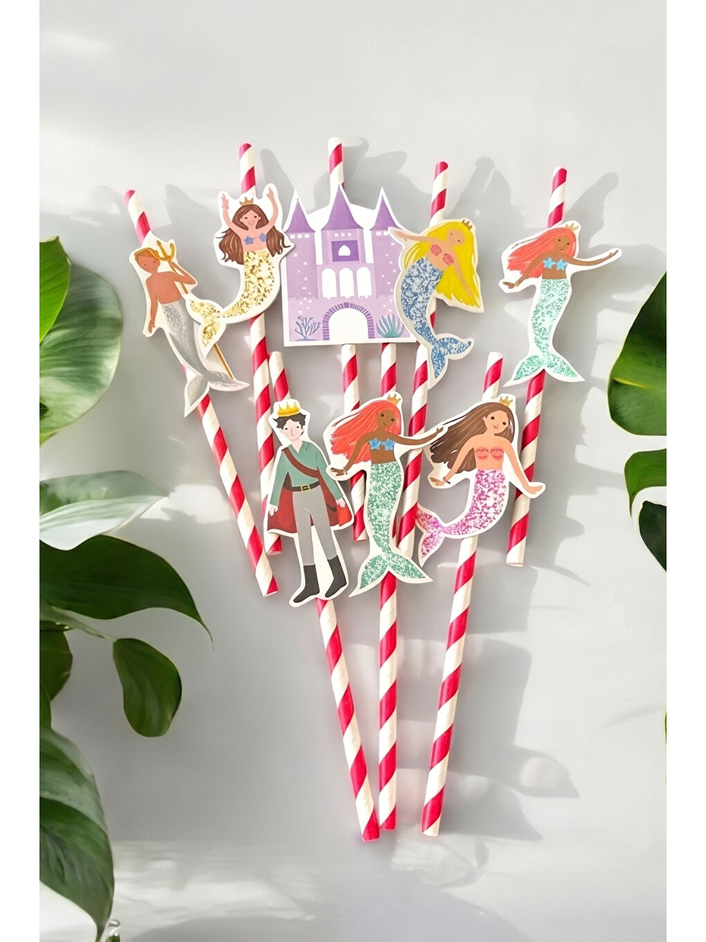 Karışık Çok Renkli Deniz Altı Temalı 8'li Parti Pipeti-1