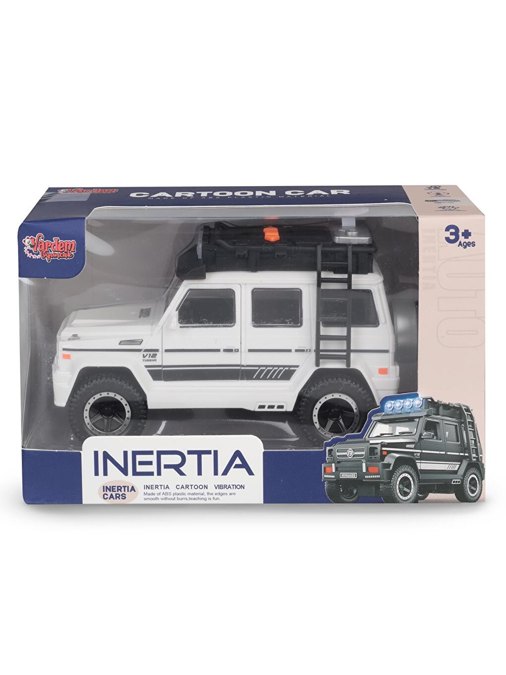 Kutulu Sürtmeli Işıklı Müzikli Off-Road Lüks Araba - Beyaz-3