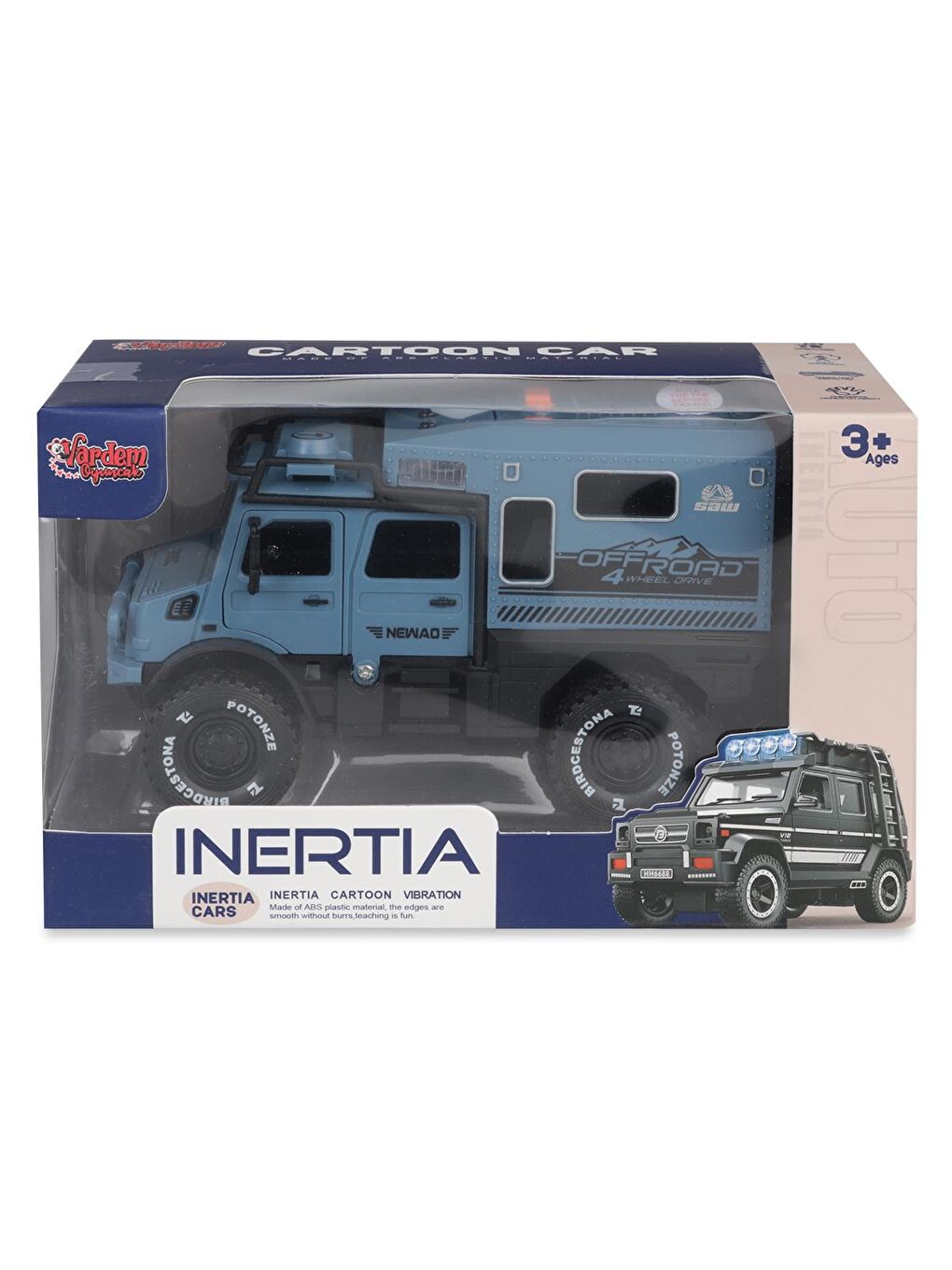 Kutulu Sürtmeli Işıklı Müzikli Off-Road Lüks Araba - Mavi-1