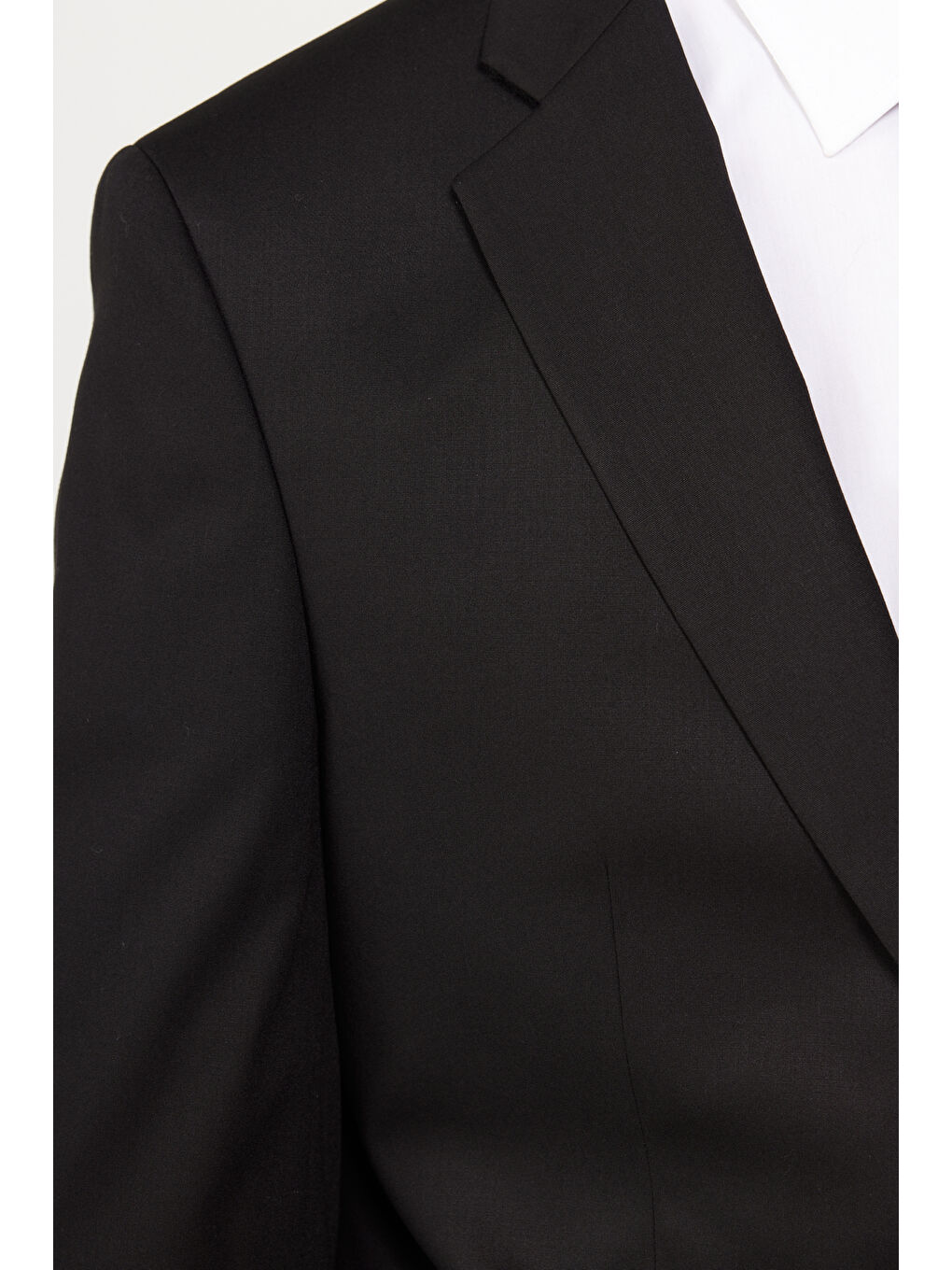 Erkek Siyah Regular Fit Geniş Kesim Mono Yaka Takım Elbise-4