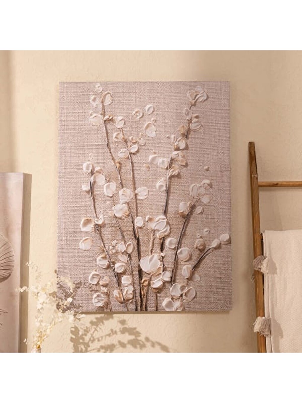 Deco Spring Kanvas Tablo - Bej - 75x100 cm