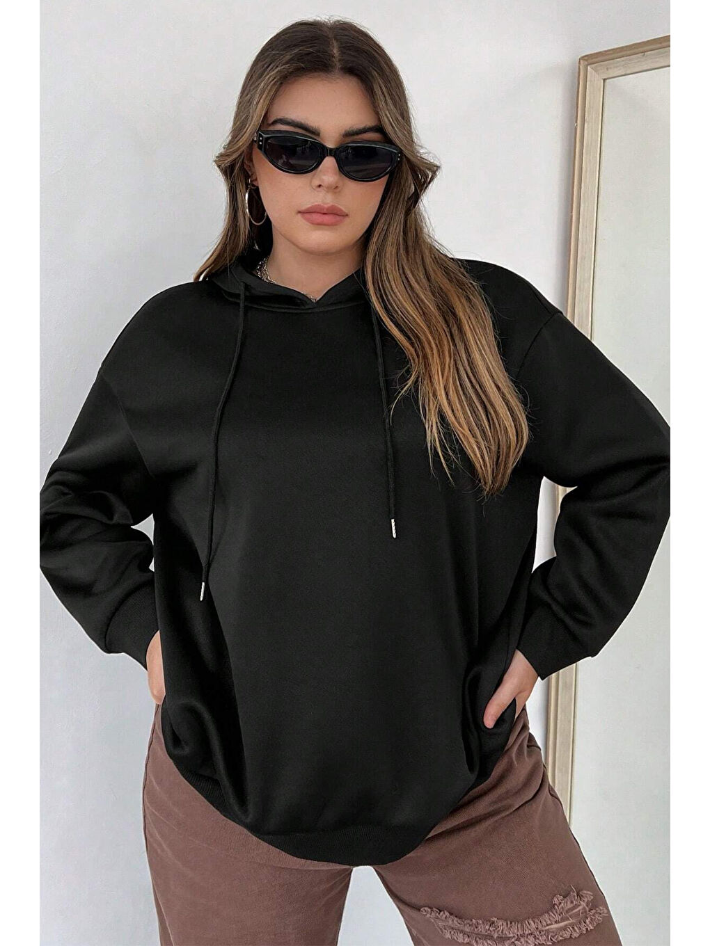 uyguntarz Siyah Unisex Nothing Baskılı Sweatshirt