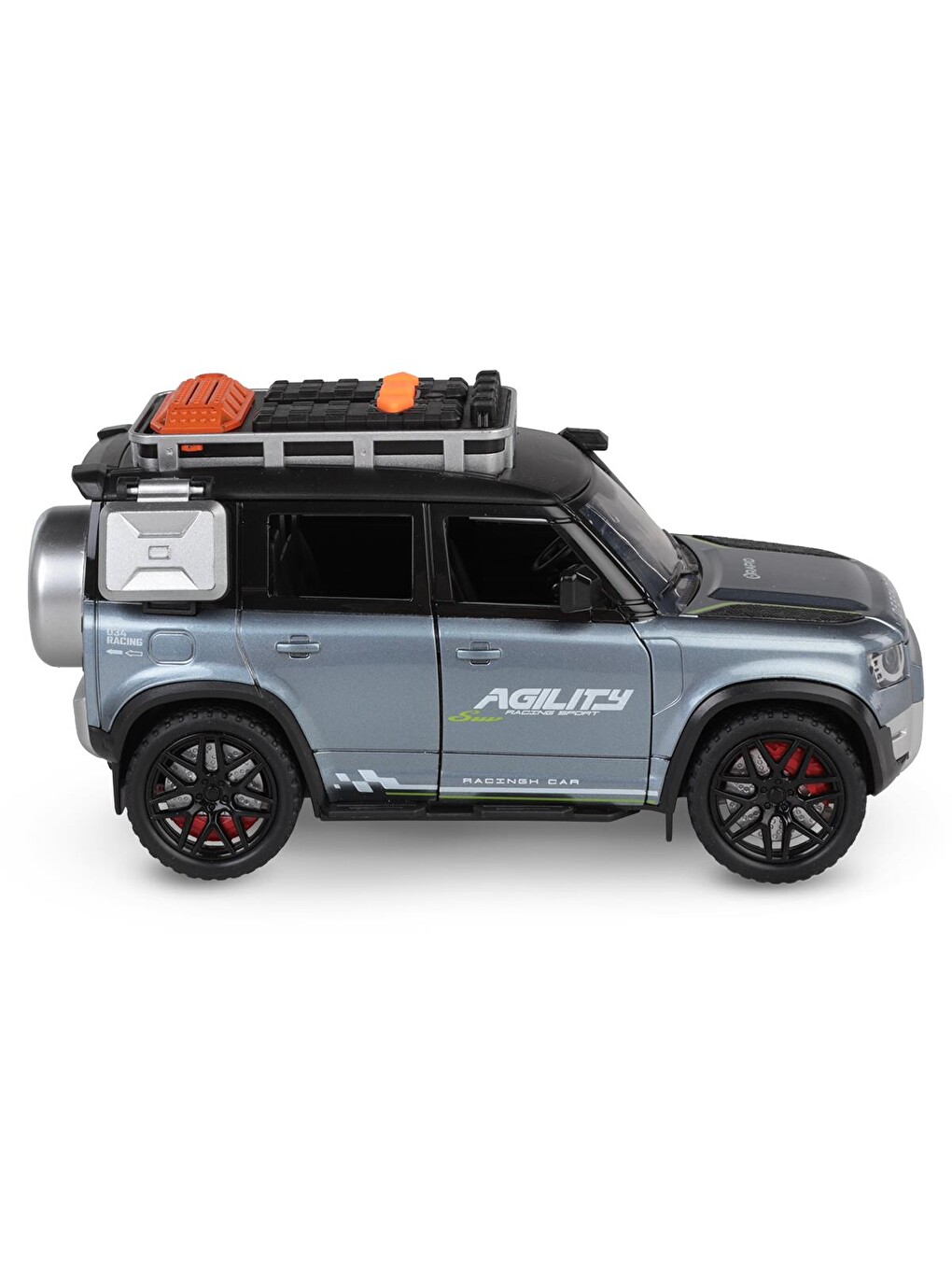 Kutulu Sürtmeli Işıklı Müzikli Off-road Lüks Araba - Gri-2