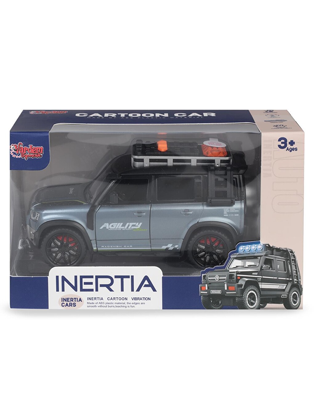 Kutulu Sürtmeli Işıklı Müzikli Off-road Lüks Araba - Gri-4
