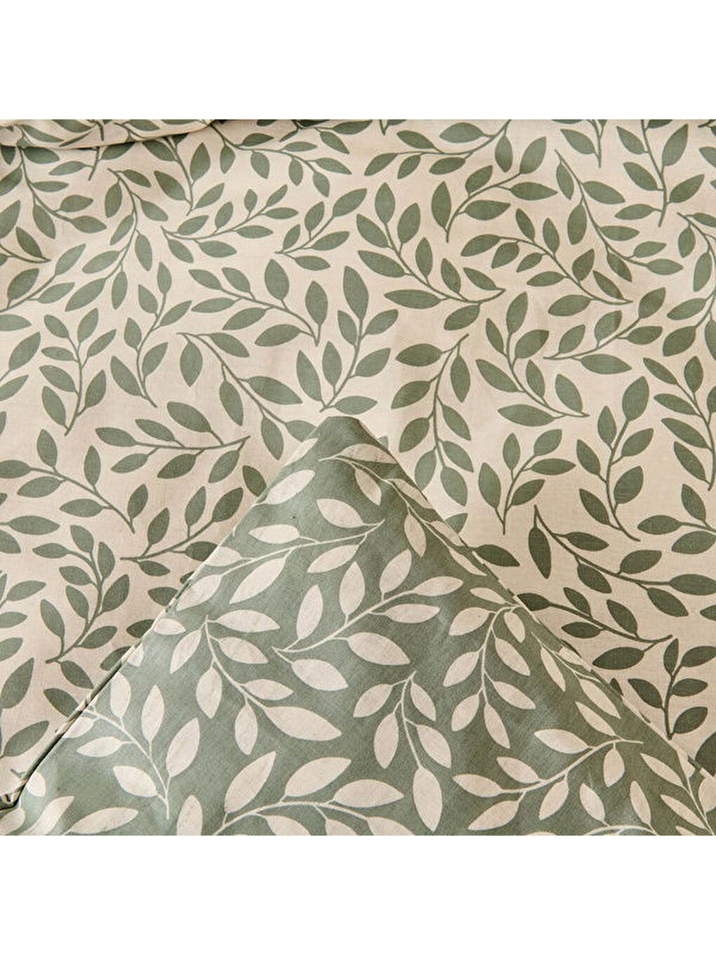 Siyah Soft Sylvara Tek Kişilik Nevresim Takımı - Ekru / Yeşil-2