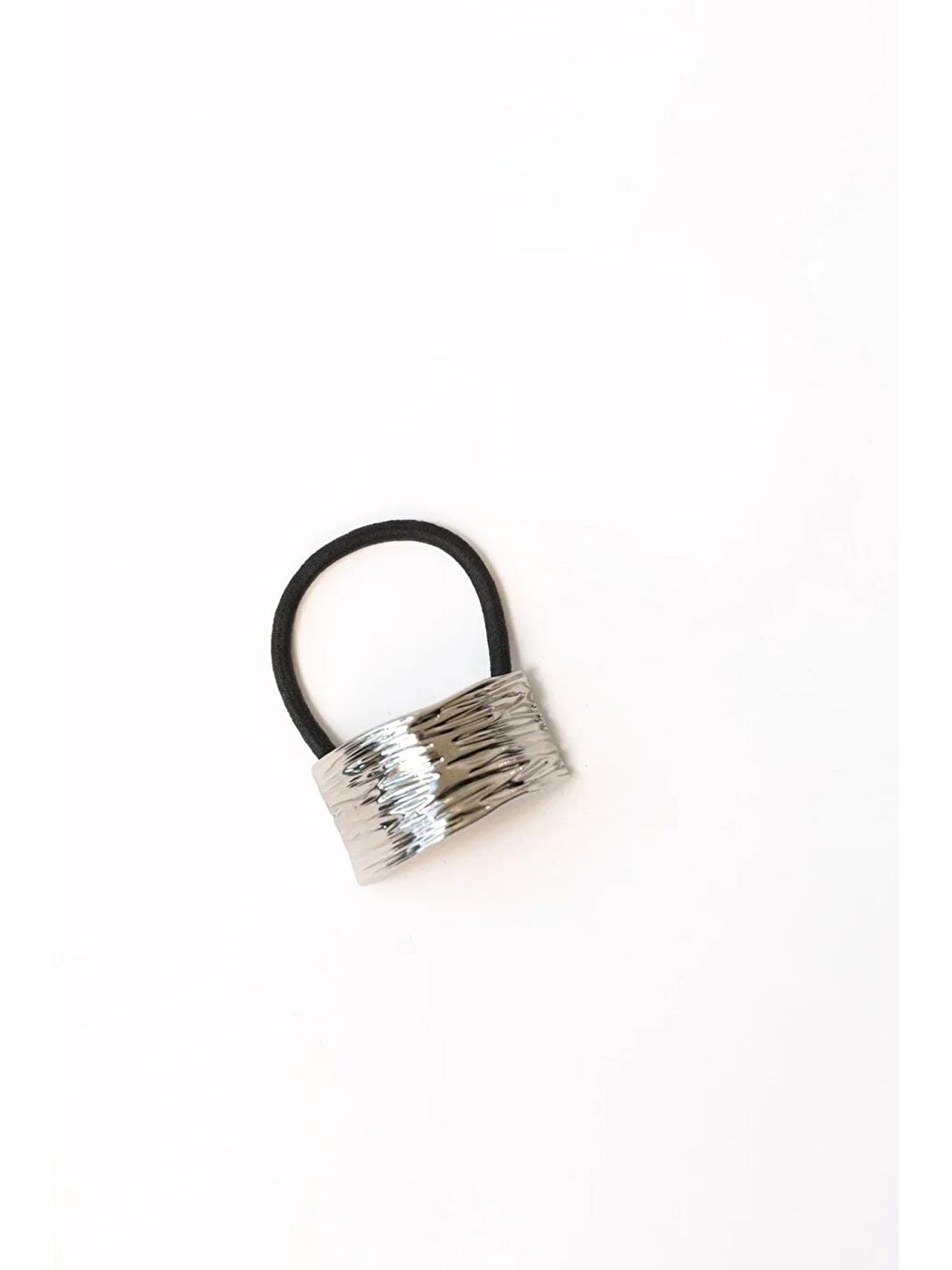 Gri Çizgi Dokulu lastikli At Kuyruğu Tokası-1