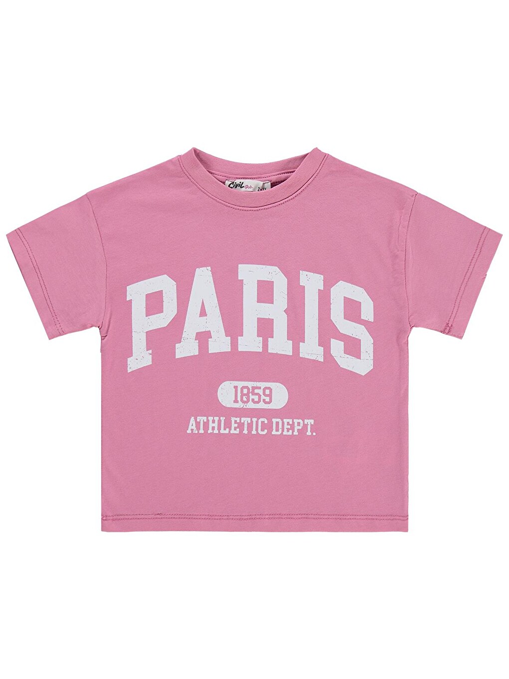 Girls Paris Baskılı 2-5 Yaş Tişört - Pembe