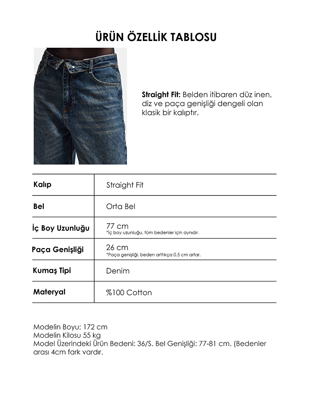 Mavi Kadın Koyu Jean 2w6-8 Straight Fit Kemer Detaylı Denim Jean-2