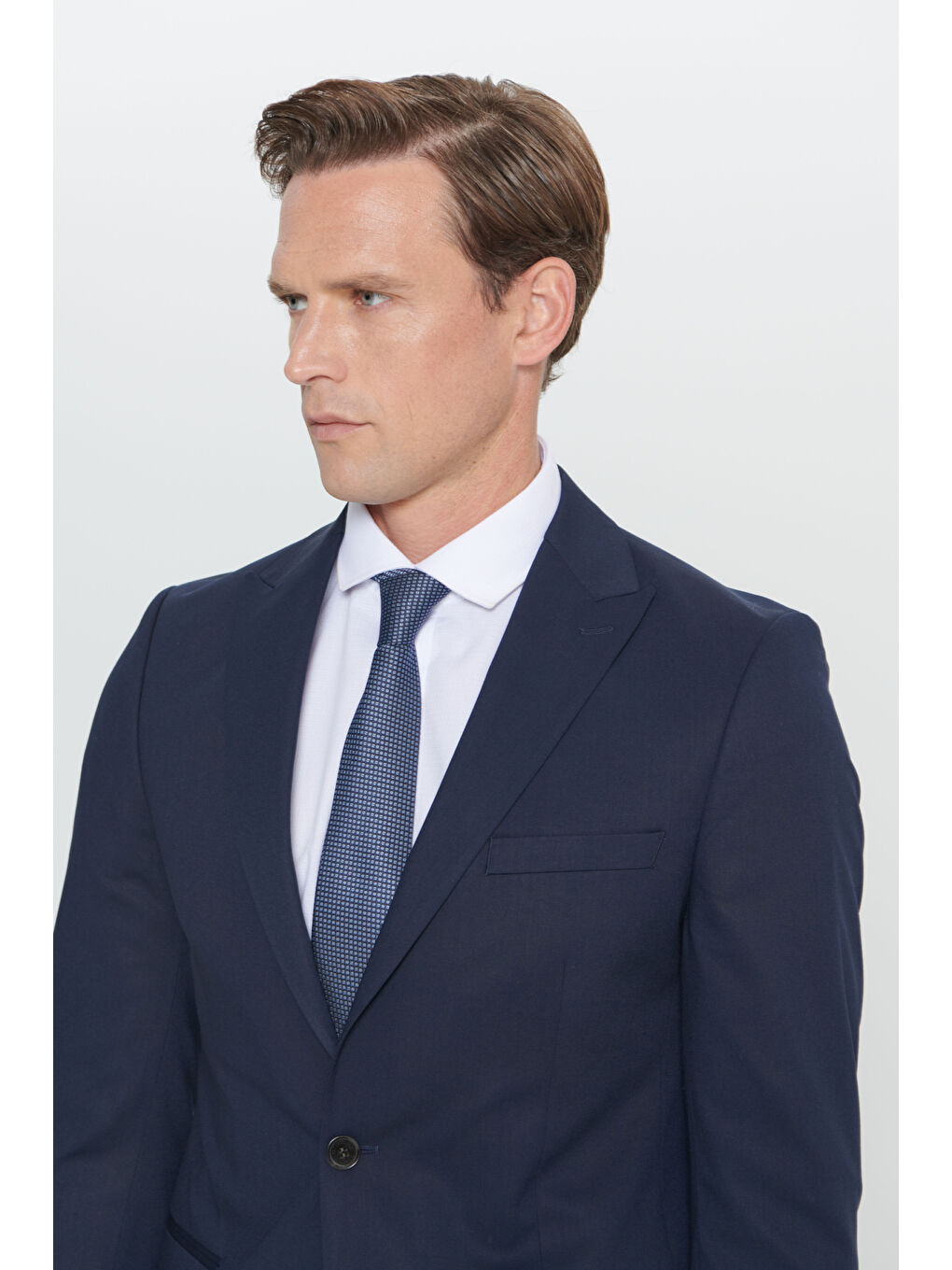 Erkek Lacivert Ekstra Slim Fit Dar Kesim Kırlangıç Yaka Takım Elbise-5